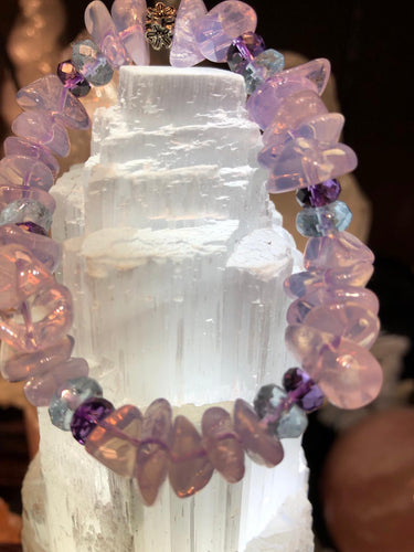 Lavendar Quartz X Blue Topaz X Amethyst Bracelet