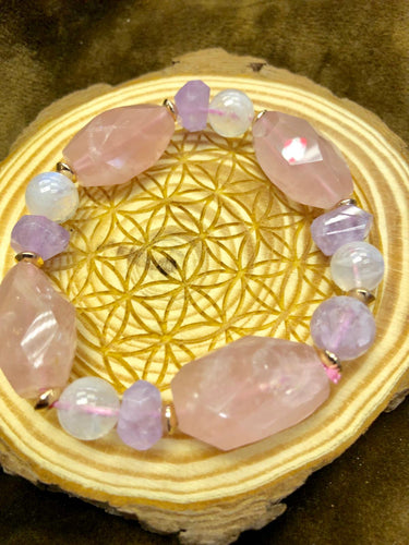 Rose Quartz X Lavender Quartz X Moonstone Bracelet