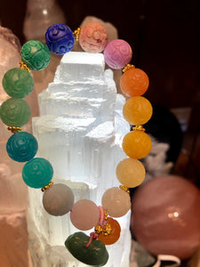 Multi-coloured Carved Matte Bracelet