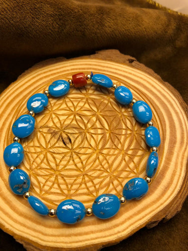 Turquoise X Red Coral Bracelet