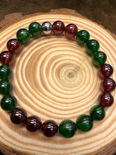 Diopsite X Hessonite Garnet Bracelet