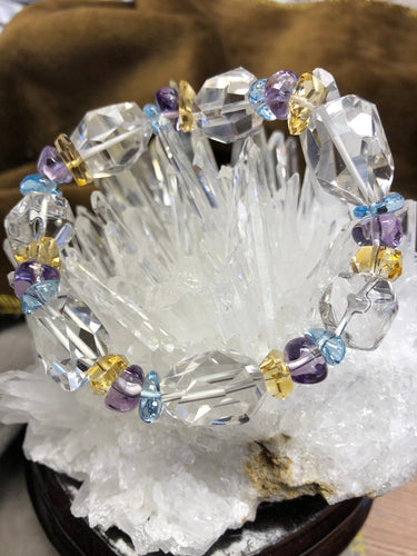 Clear Quartz X Blue Topaz X Amethyst X Citrine Bracelet